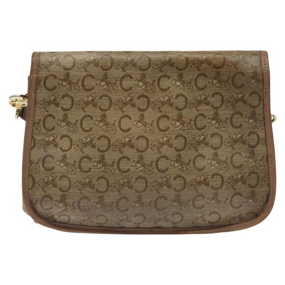 CELINE C Sulky Shoulder Bag Coated Canvas Beige Gold - Picture 3 of 12